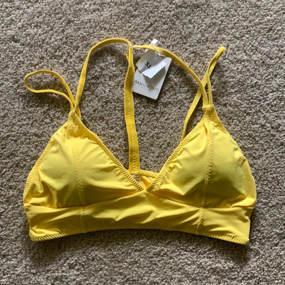 NWT San Lorenzo Bikinis Yellow Bikini Top
